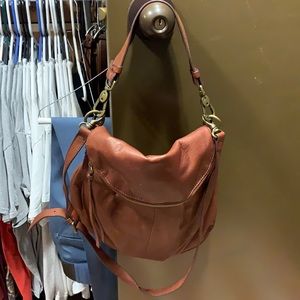 Tan leather satchel